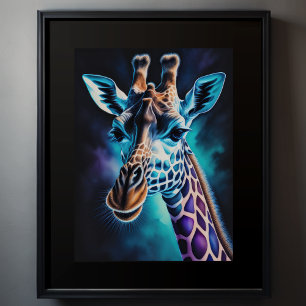 Watercolor Painting of a Giraffe 3:4 Poster