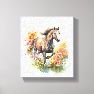 Watercolor Painting of a Horse  Canvas Print