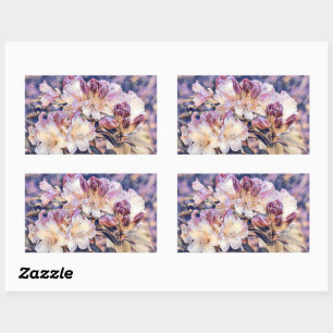 Watercolor painting of a purple azeea blossom bran sticker