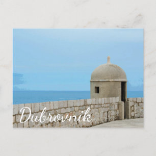 Watercolor painting of Dubrovnik city wall Postcard