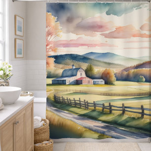Watercolor Painting of Farm Barn