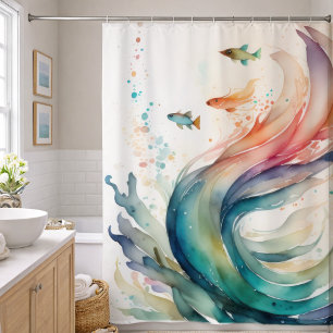 Watercolor Painting of Fish Abstract II