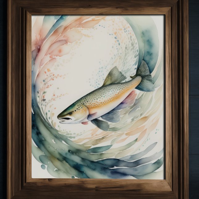 Watercolor Painting of Fish Trout Poster (Creator Uploaded)