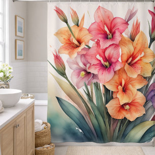 Watercolor Painting of Gladiolas
