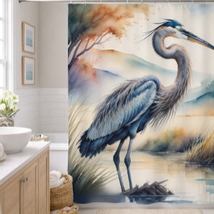 Watercolor Painting of Great Blue Heron