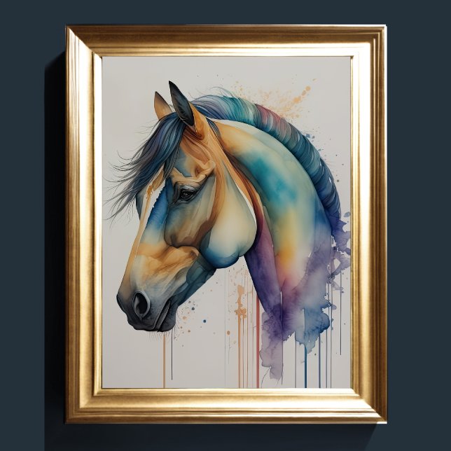 Watercolor Painting of Horse Poster (Creator Uploaded)