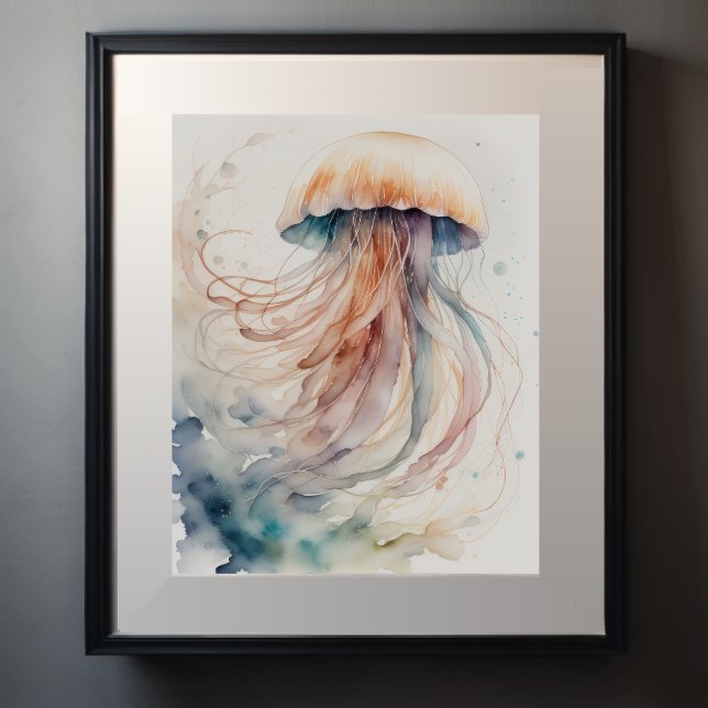 Watercolor Painting of Jellyfish Poster (Creator Uploaded)