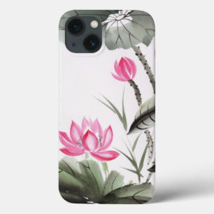 Watercolor Painting Of Lotus Flower iPhone 13 Case