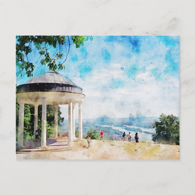 Watercolor painting of Niederwald monument Postcard (Front)