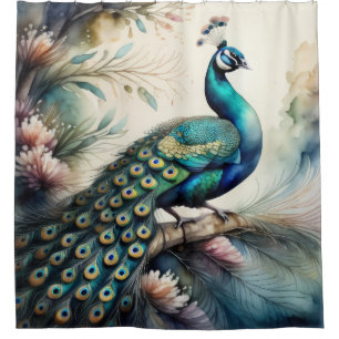 Watercolor Painting of Peacock