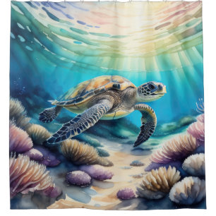 Watercolor Painting of Sea Turtle