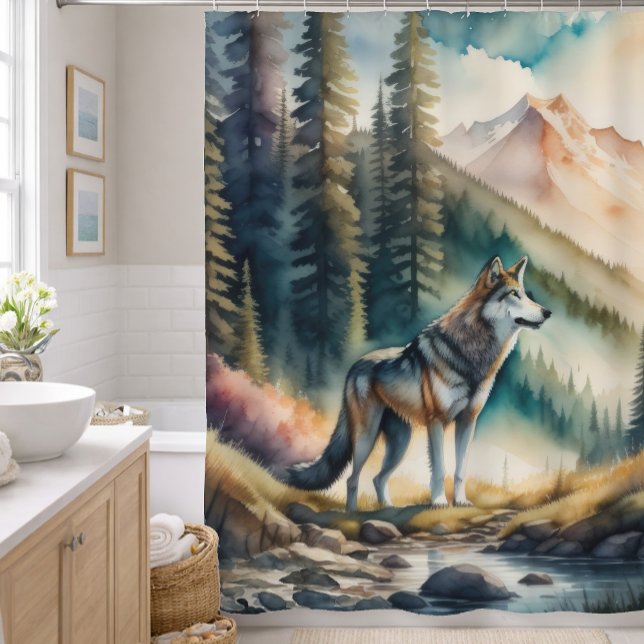 Watercolor Painting of Wolf in Forest (Creator Uploaded)