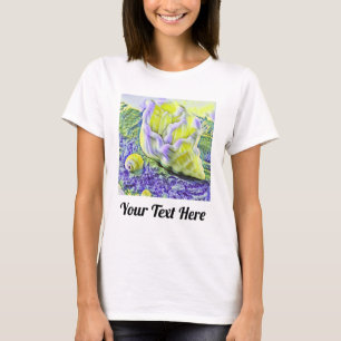 Watercolor Painting of yellow purple seashell T-Shirt