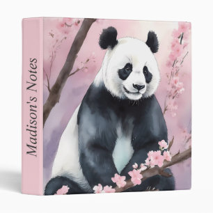 Watercolor Painting Panda Bear Binder