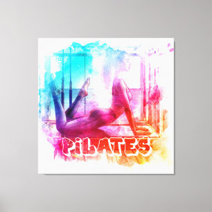 Watercolor Painting Pilates Canvas Print