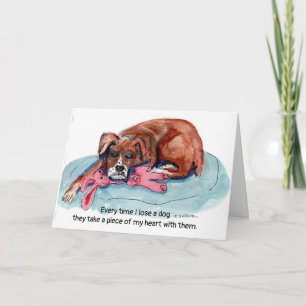 Watercolor painting pup +"Every time I lose a dog" Card