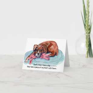 Watercolor painting pup + "Every time I lose a dog Thank You Card