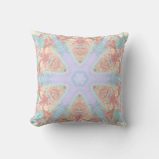 Watercolor painting rainbow pastel colours Kaleido Throw Pillow