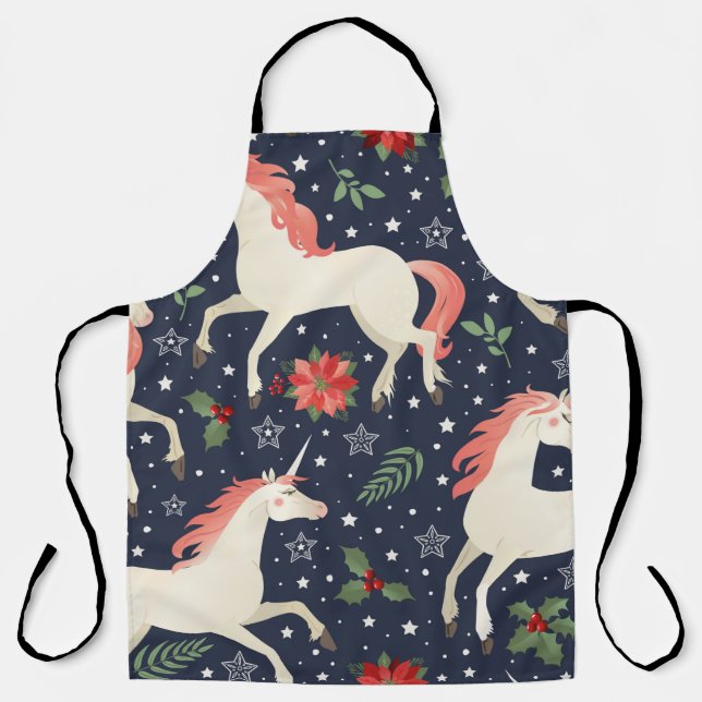 Watercolor painting retro floral seamless pattern apron (Front)