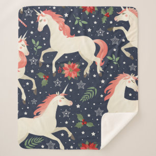 Watercolor painting retro floral seamless pattern sherpa blanket