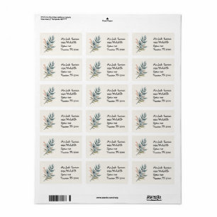 watercolor painting Return Address Mailing Label