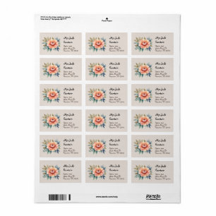 watercolor painting Return Address Mailing Label