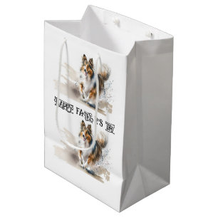 Watercolor Painting Rough Collies Medium Gift Bag