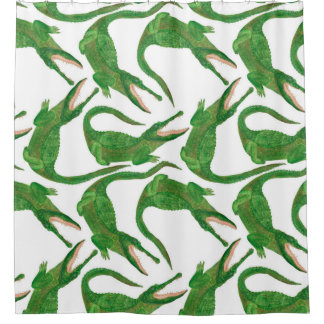 watercolor painting seamless pattern with crocodil