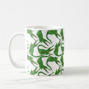 watercolor painting seamless pattern with crocodil coffee mug