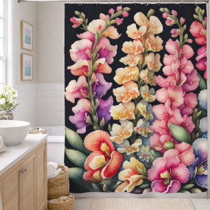 Watercolor Painting Snapdragons Flowers Floral