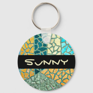 Watercolor Painting Stone Mosaic + your ideas Keychain