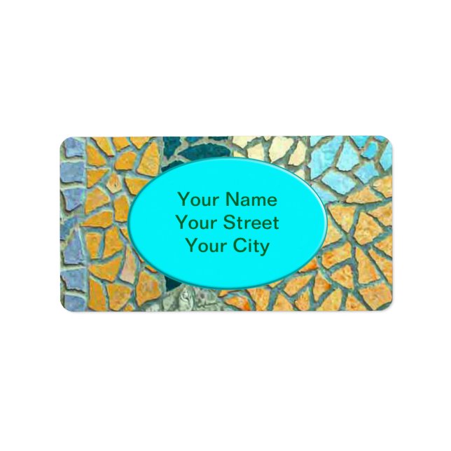 Watercolor Painting Stone Mosaic + your ideas Label (Front)