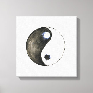 watercolor painting yin yang symbol art  canvas print