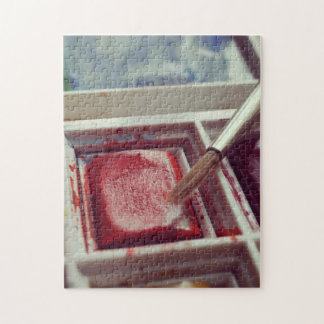 Watercolor paints photographic print. jigsaw puzzle