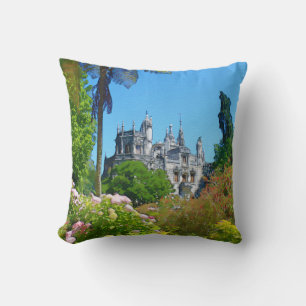 Watercolor palace throw pillow