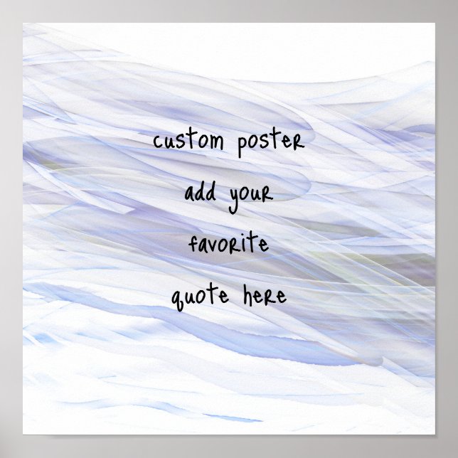  watercolor pale blue and grey  add a quote poster (Front)