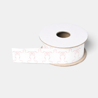 Watercolor Pale Pink Bows Grosgrain Ribbon