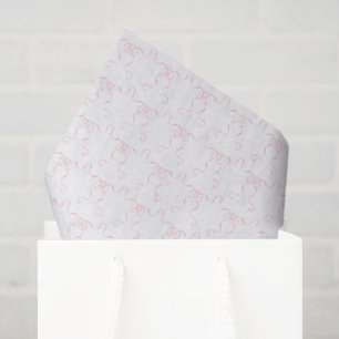 Watercolor Pale Pink Bows Tissue Paper