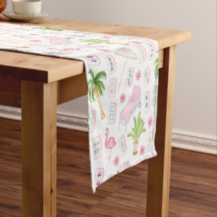 Watercolor Palm Beach Mahjong Short Table Runner