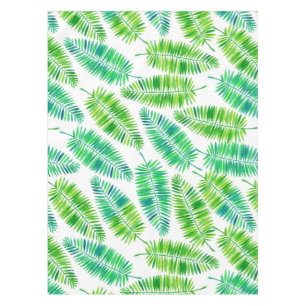 Watercolor palm leaves pattern tablecloth