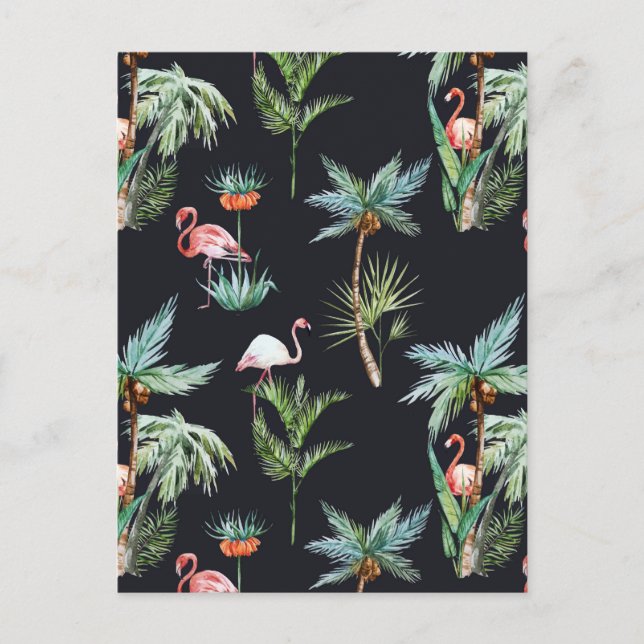 Watercolor Palm Pattern Postcard (Front)