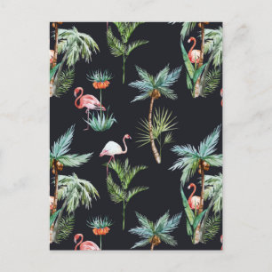 Watercolor Palm Pattern Postcard