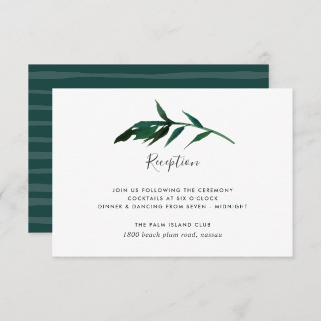 Watercolor Palm Reception Enclosure Card (Front/Back)
