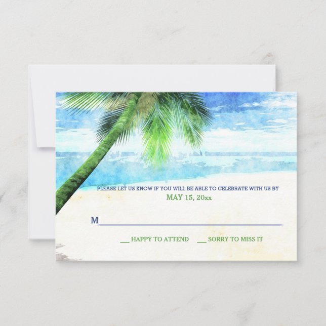 Watercolor Palm Response Cards (Front)