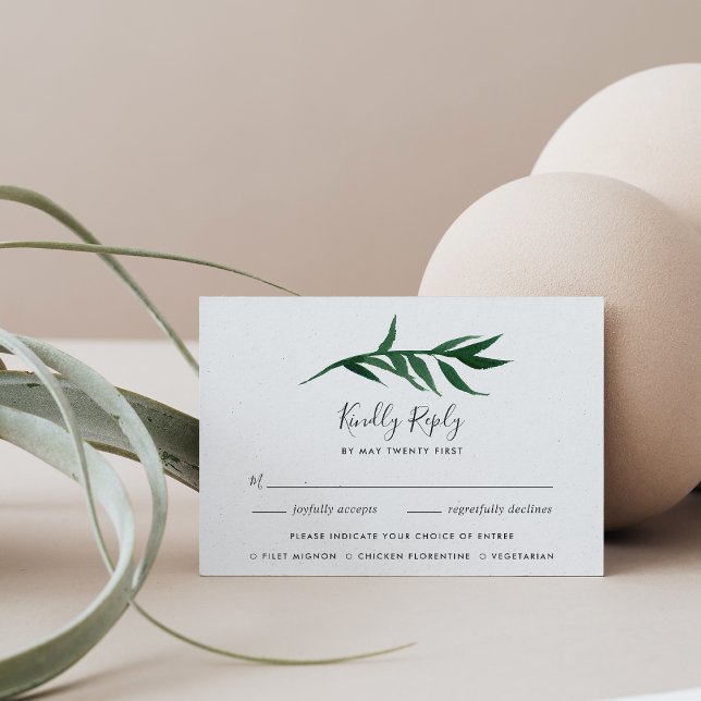 Watercolor Palm RSVP Card with Meal Choice (Creator Uploaded)