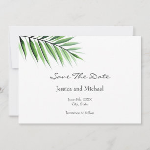 Watercolor Palm Save The Date