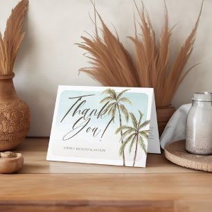 Watercolor Palm Tree Baby Shower Thank You Card