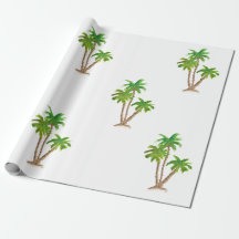 Watercolor Palm Tree Beach Wrapping Paper