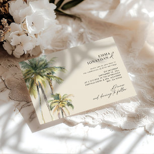 Watercolor Palm Tree Destination coastal Wedding  Invitation