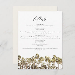 Watercolor Palm Tree Tropical Beach Details Card